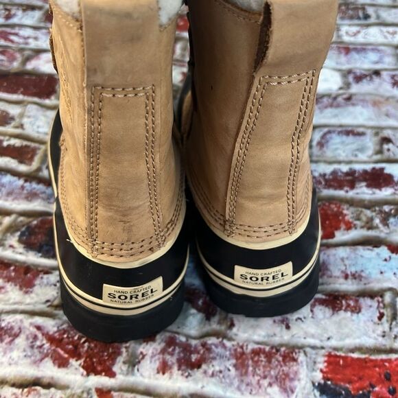 Sorel beige black waterproof mid calf boots - Picture 7 of 9